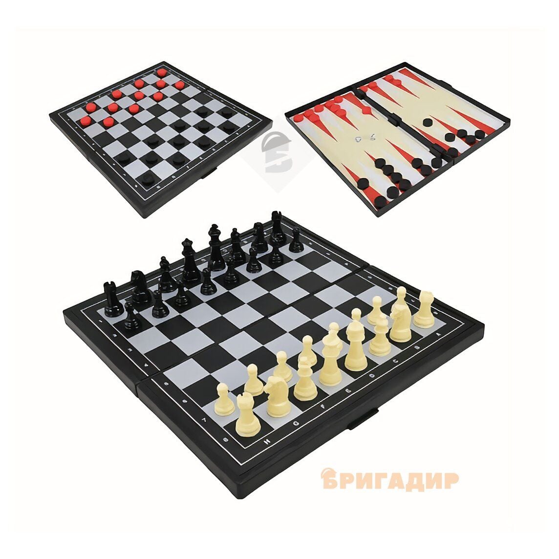 Шахи арт. 8899(36шт/2)  3в1, шашки,нарди,  короб.32*18см