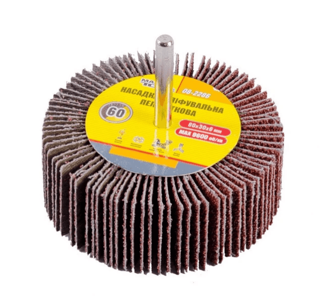 638806 Круг шліфувальний MasterTool 8-2276 пелюстковий зерно 60 60х30мм зі стрижнем 6мм