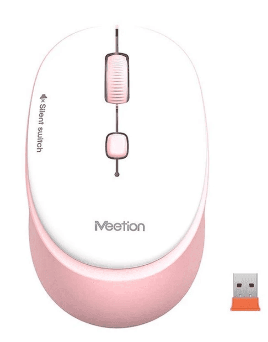 Комп'ютерна мишка Meetion MT-R547 Wireless Mouse 2.4G біло-рожева