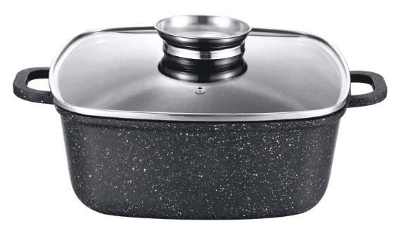 Каструля квадратна , поткриття MARBLE. 24х10см, 4,4л GUSTO GT-2504-24