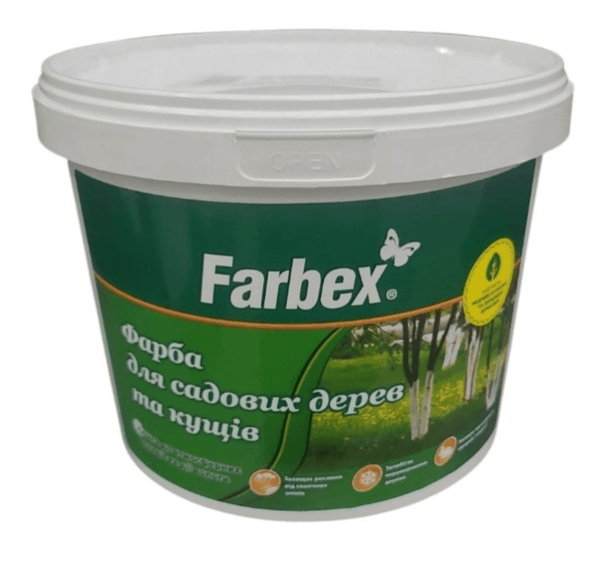 Фарба для садових дерев, біла матова Farbex 7кг