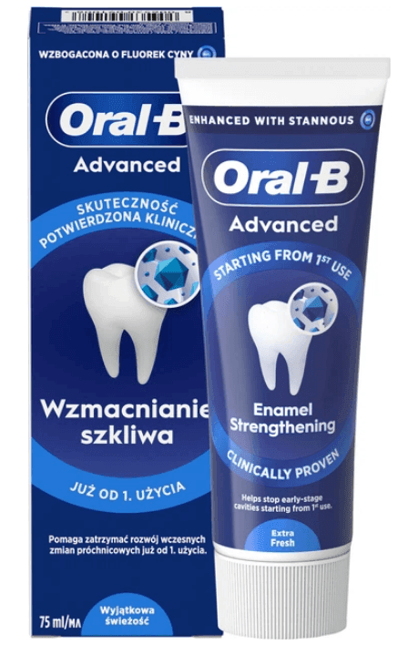 91008 ORAL-B Зубна Advanced  зміцнення емалі екстра свіжість 75 мл