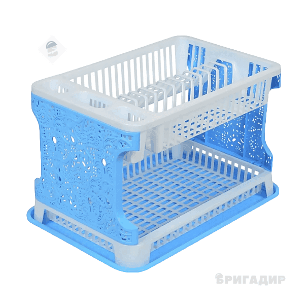 Сушка для посуду двох ярусна синя SURGATOR VASE ETAJAT
