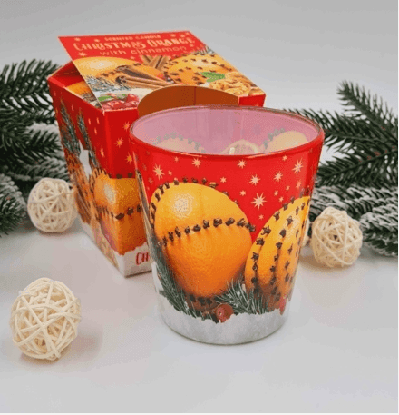 Свічка в стакані із запахом Christmas Spices Cinnamon&Apple 115г 30годин Польща