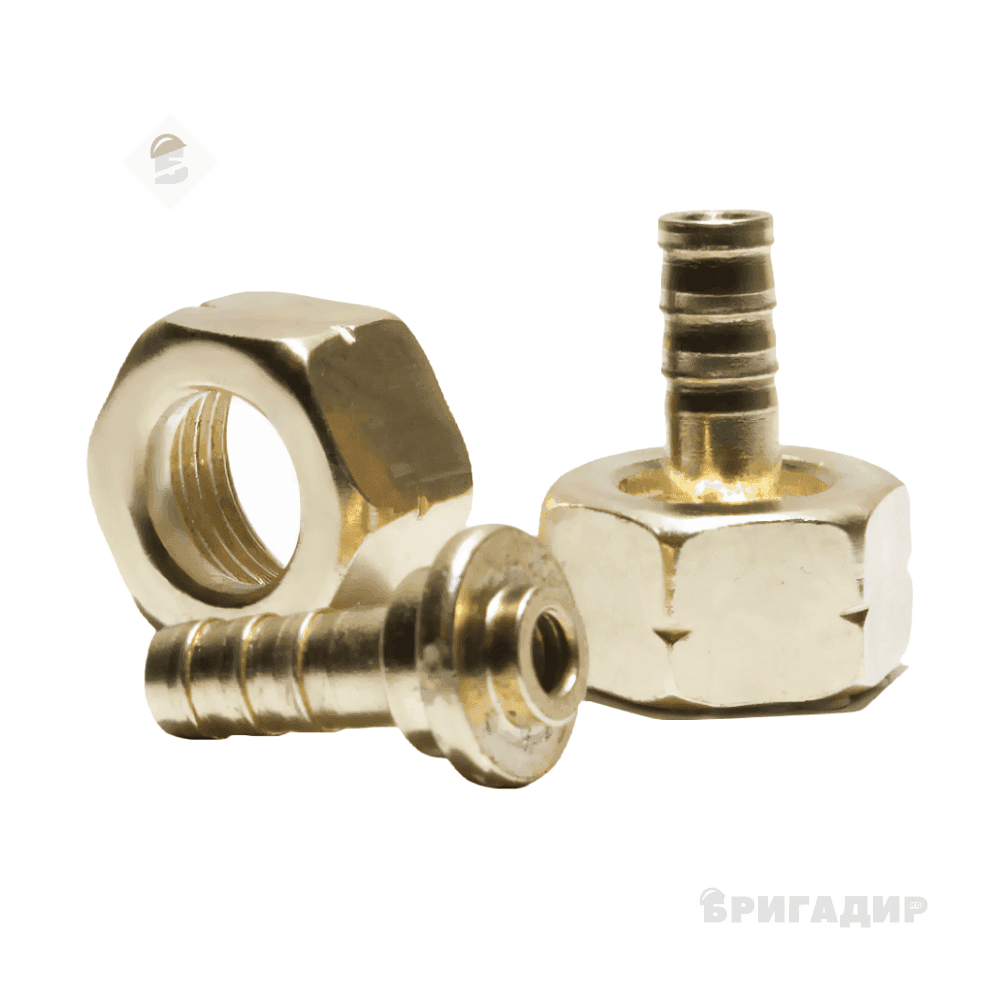 Гайка пропан ліве різьблення плюс штуцер 9мм