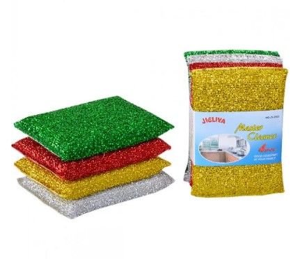 Набір губок блискучих 4 шт "Master Cleaner", 12*8,5*1,5 см 88428