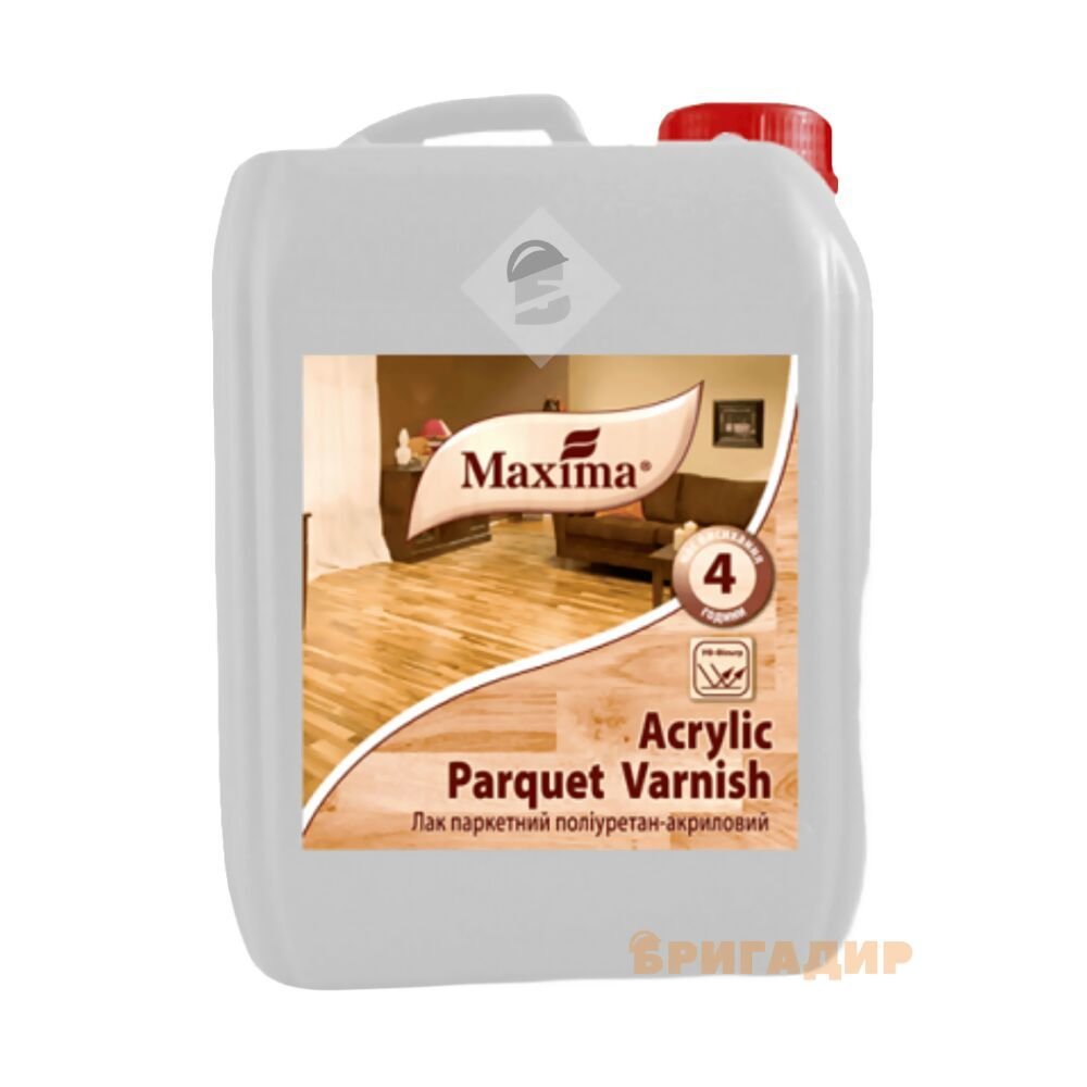 Лак паркетний поліуретан-акриловий Acrylic parquet varnish Maxima шовковисто-матовий 5л