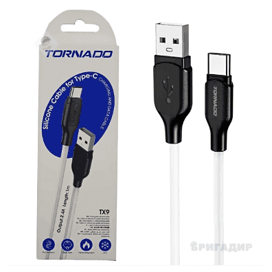 Кабель USB-microUSB TORNADO TX10, чорний,тканина