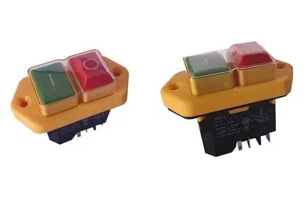 Кнопка до електроінструменту Кн-142 бетономішалка 5-ть контактів жовта