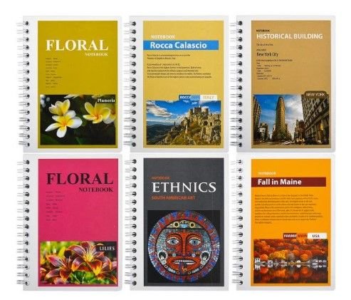 Книжка записна A6 Color "KRAFT" 80арк., клітинка, спіраль 90763