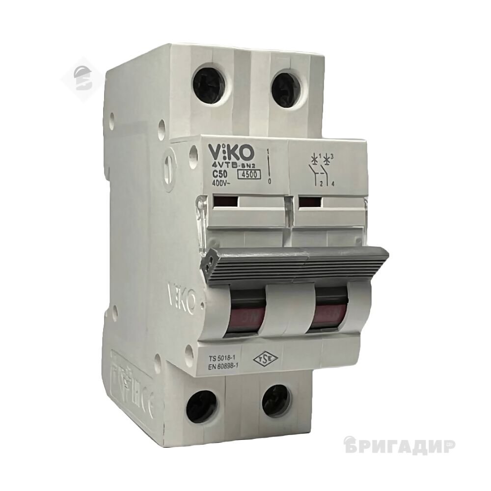 Автоматичний вимикач 2C 50А 4.5кА 230/400V Тип С ViKO