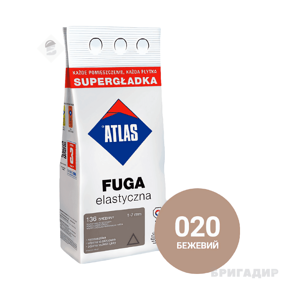 Затирка Elastyczna (1-7 мм) ATLAS 020 бежева 2 кг