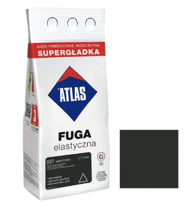 Затирка Elastyczna (1-7 мм) ATLAS 037 графіт 2 кг