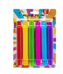 Іграшка Pop Tube 18110 (200шт) набір 6шт, мікс кольорів, 14см на планшетці