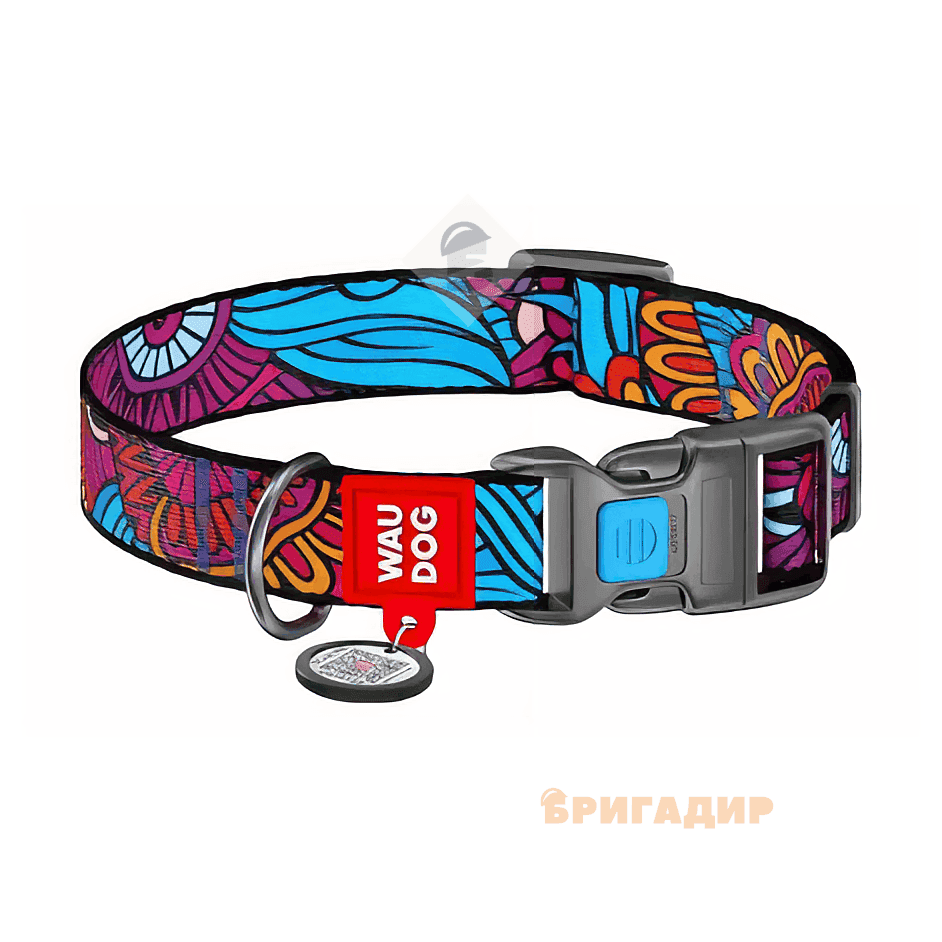 4591 Нашийник WAUDOG Nylon з малюнком "Літо" ( ширина 25мм, довжина 35-58см)