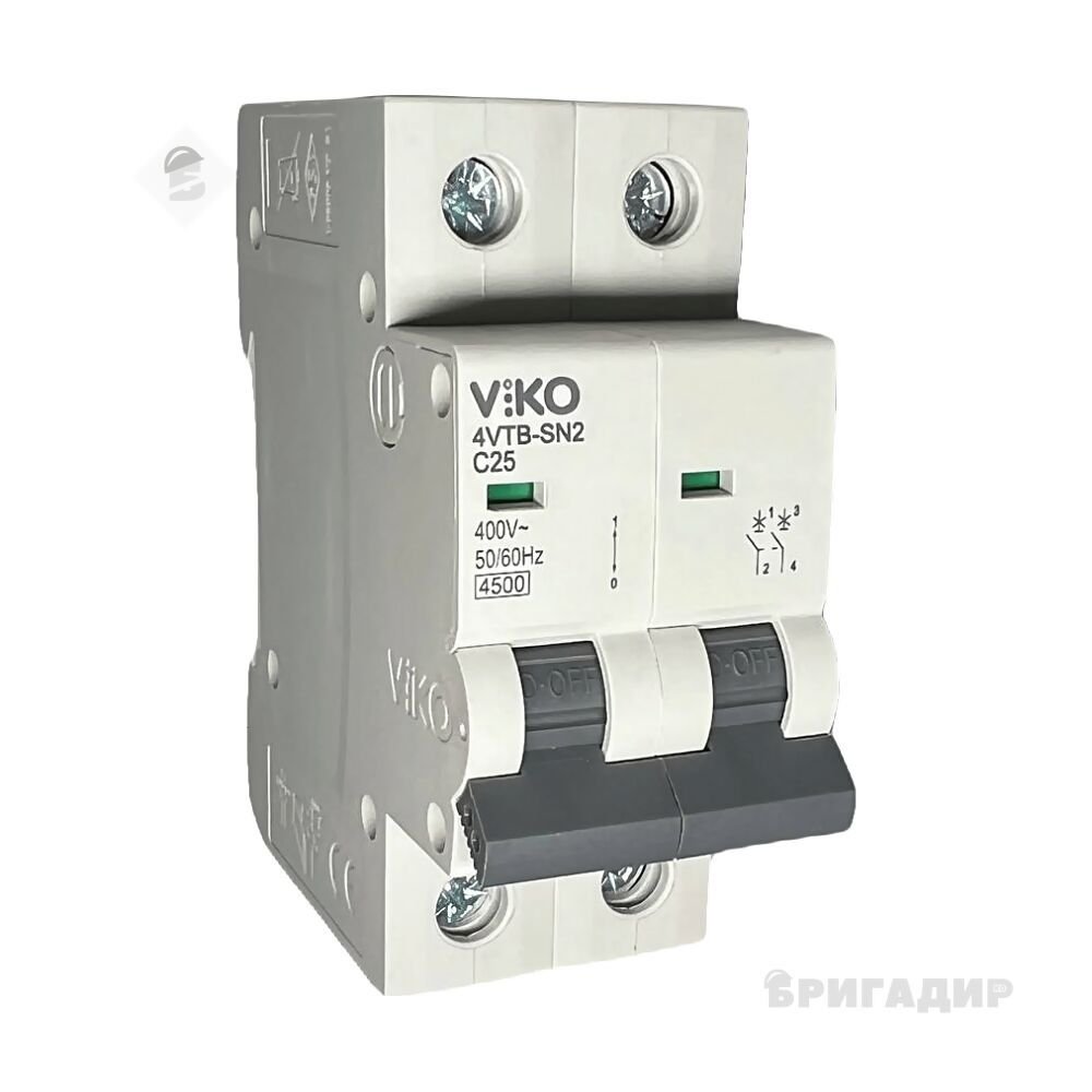 Автоматичний вимикач 2C 25А 4.5кА 230/400V Тип С ViKO