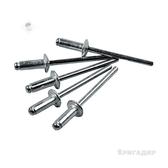 Заклепка алюмінієва 4.0 x 16.0 мм, уп. 50 шт. INTERTOOL RT-4016