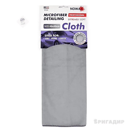 Професійна ганчірка з мікрофібри для скла FOR CLEANING NOWAX 40*40 сіра (NX67441)
