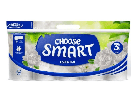 Туалетний папір 3-х шаровий Smart