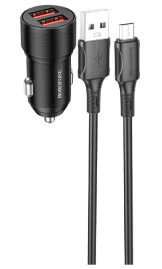 Автомобільний зарядний пристрій Borofone BZ19 Wisdom Micro 2.4A