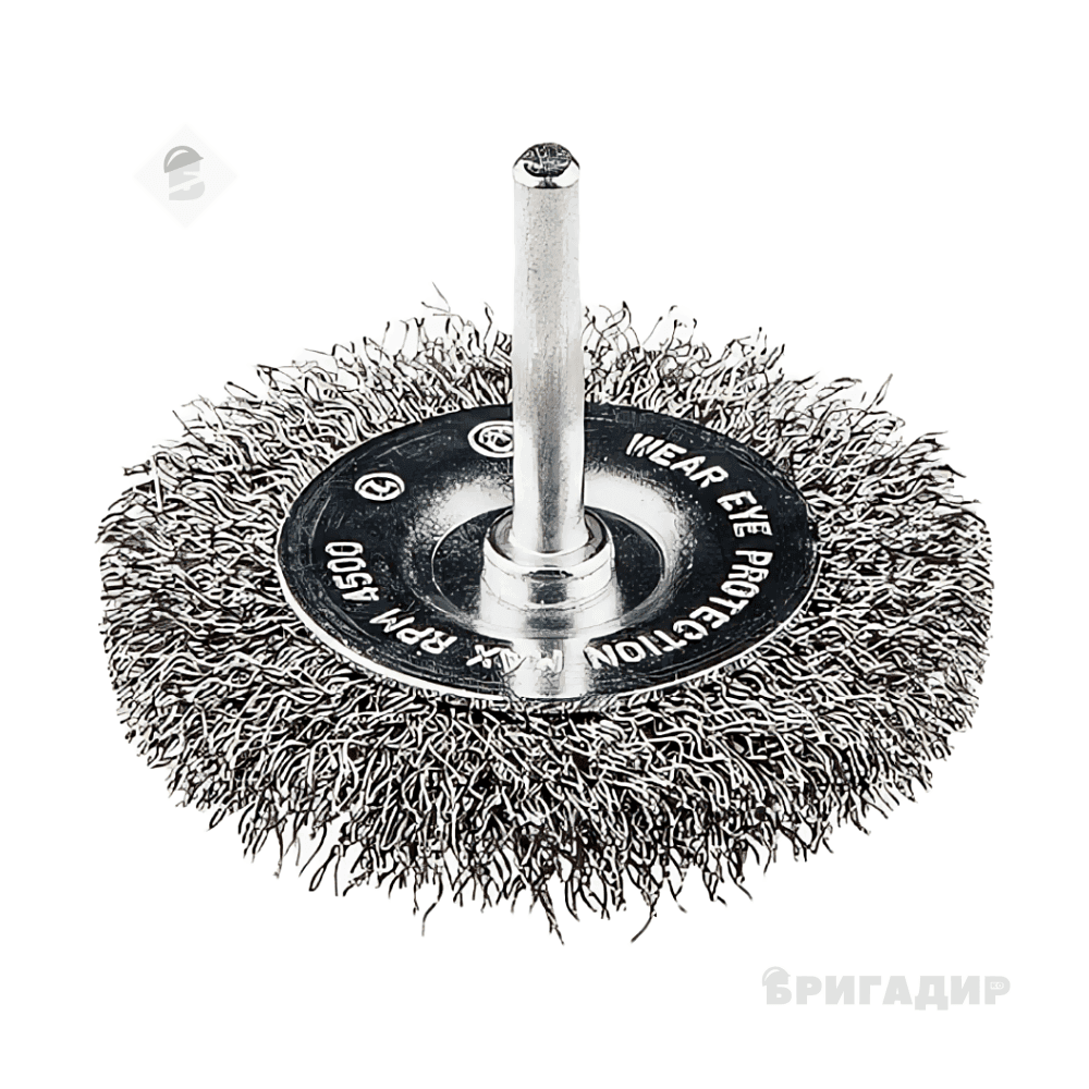 Щітка дискова із рифленого дроту mastertool 19-9807 d75мм зі стриженем 1/4"