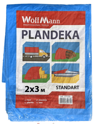 ТЕНТ 2Х3 45 GSM Blue color Woffmann PLANDEKA STANDART