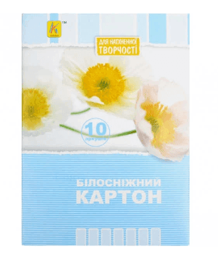 Білий картон А5 10 аркушів "Коленкор" 94179