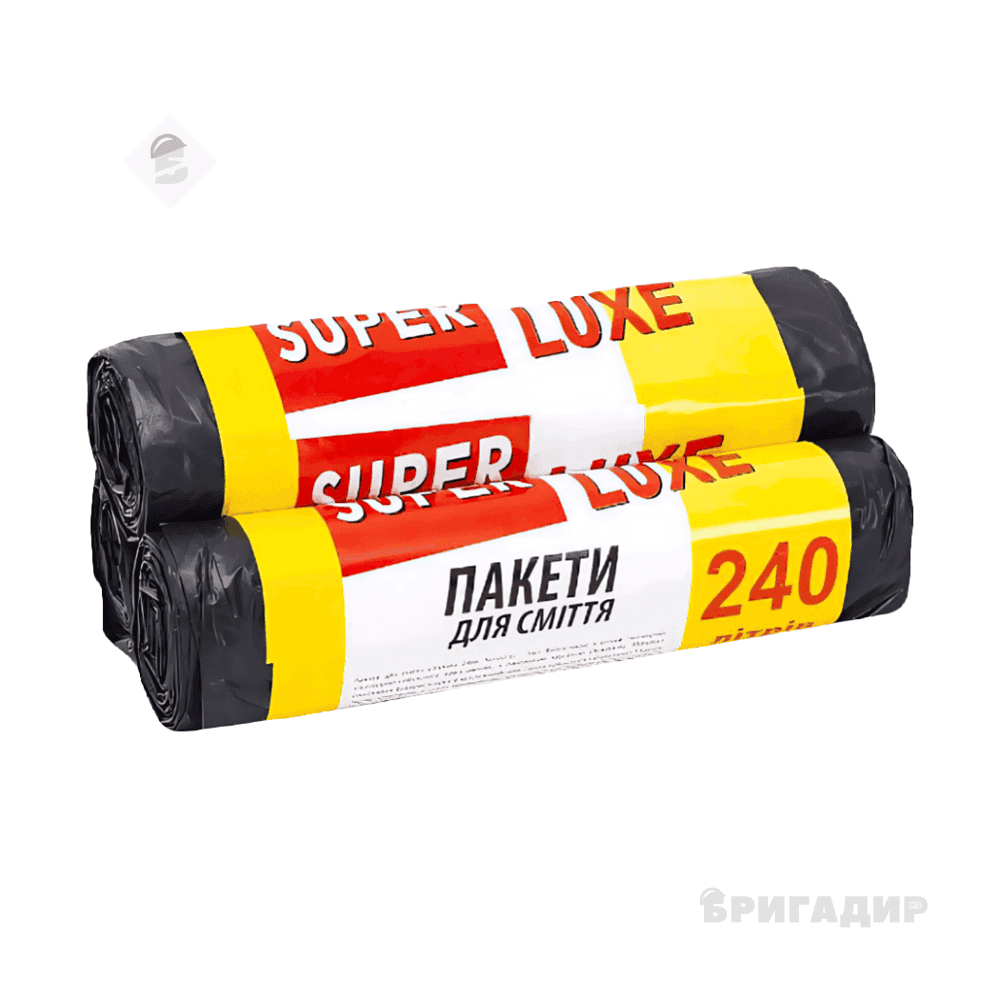 Пакет для сміття А10 90х130 240л 5 штук Super Luxе/PRO dom100*120 91488