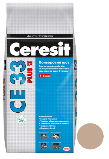 123 CE 33/2 plus-біл :затирка для швів, плюс БЕЖЕВИЙ 2кг