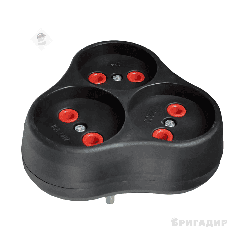 Трійник без заземлення чорний неомакс