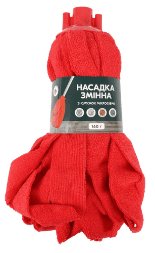 Насадка змінна з мікрофібри для швабри МОП Юбочка 160г червона
