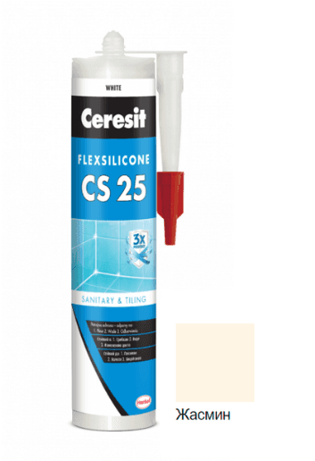 Ceresit CS25 Герметик силіконовий для ванн та санвузлів жасмин