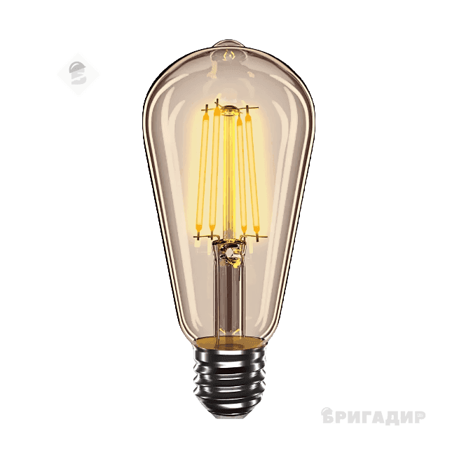 LED лампа VELMAX V-Filament-Amber-ST64, 4W, E27, 2200K, 400Lm 21-43-25