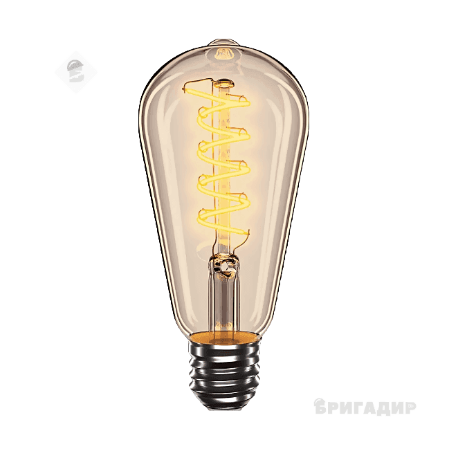 LED лампа VELMAX V-Filament-Amber-ST64-Спіраль-V, 4W, E27, 2700K, 300Lm 21-43-51