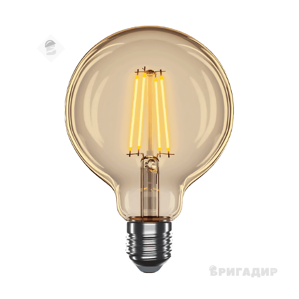 LED лампа VELMAX V-Filament-Amber-G125, 4W, E27, 2200K, 400Lm 21-47-17