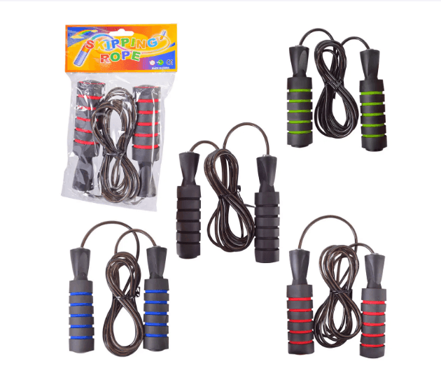 Скакалка арт. SK221505 (200 шт) з підшипниками, довжина 2,6 м, пакет., 4 кольори