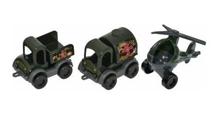 Набор авто 39244 (39998))-sh "Kid cars" военные 4 вида, в дисплее, "Тигрес", 21,5-29,5-43,5-8,5 см
