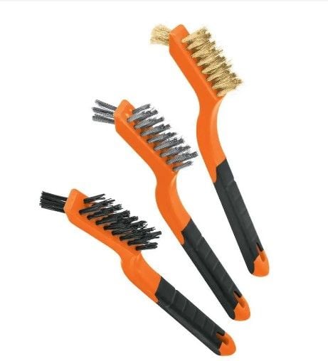 Набір щіток ручних (мідь/сталь/нейлон), 180мм (3шт)