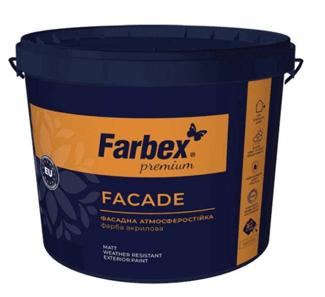 Фарба фасадна високоякісна ВДА "Facade", біла матова, ТМ Farbex -4,2кг