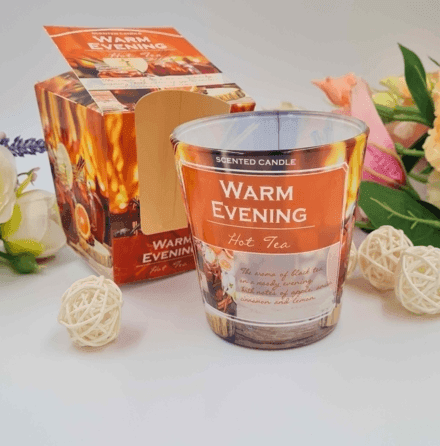 Свічка в стакані із запахом Warm Evening Hot Tea 115г 30годин Польща