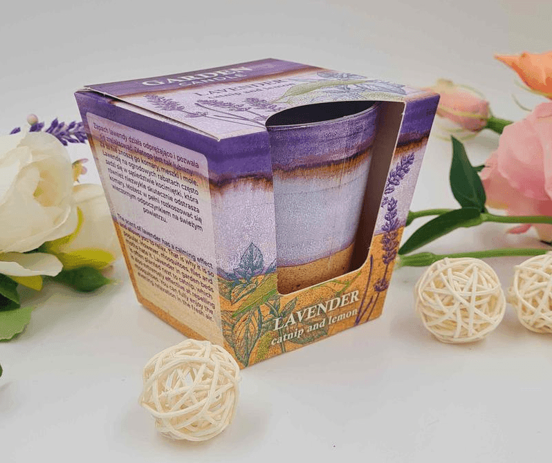 Свічка в стакані із запахом Lavender Catnip and Lemon 115г 30годин Польща