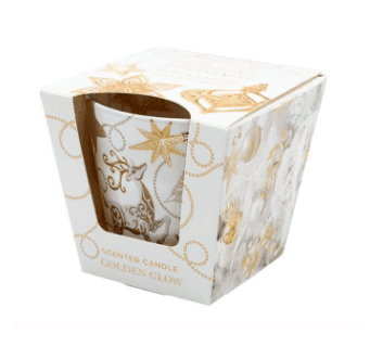 Свічка в стакані із запахом Glamour Christmas Golden Glow 115г 30годин Польща