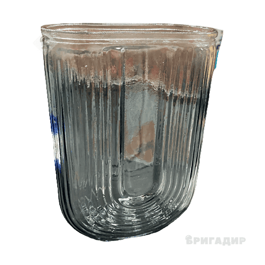 Ваза скляна  у формі U відтінок синього 18x13x6см