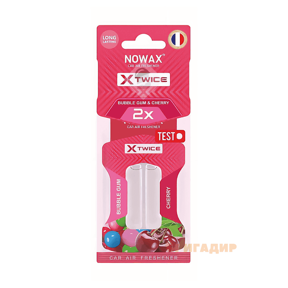 Ароматизатор повітря з подвійною капсулою Nowax серія Х Twice - Bubble Gum & Cherry NX00152