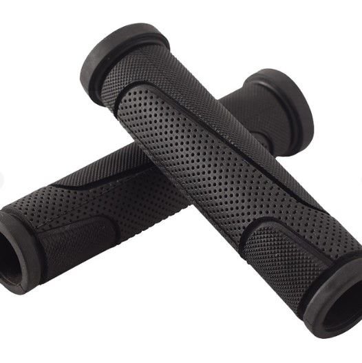 Ручки руля чорні ребристі L-125mm (пара)
