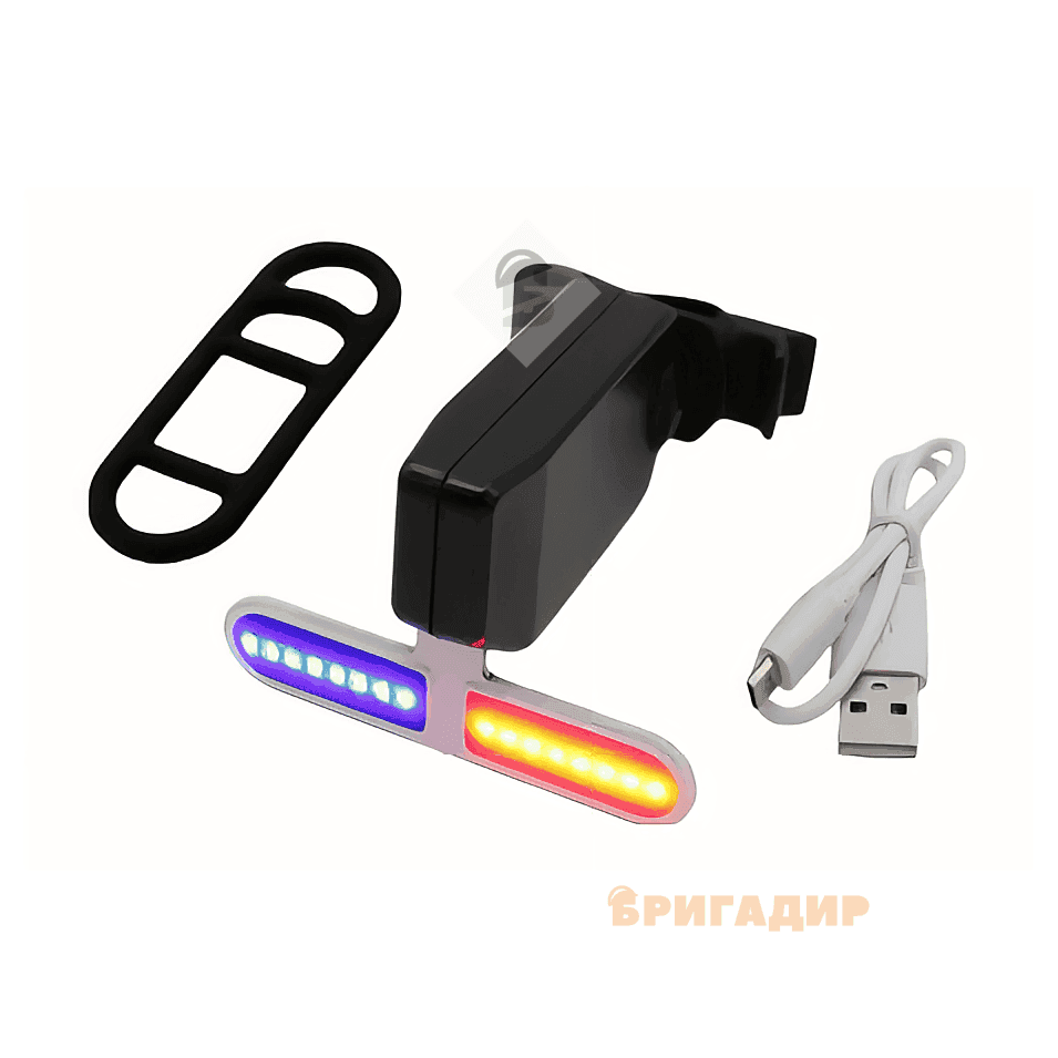 Велосипедний задній ліхтар мигалка акумуляторна Поліція 902 microUSB (6438)
