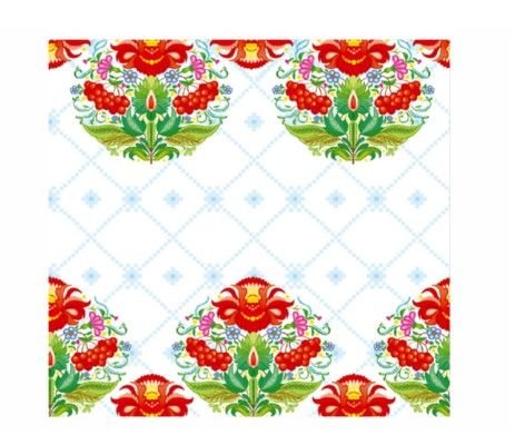 Серветка ТМ la fleur 33x33 2шари 16шт Квіти та крашанка
