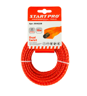 Жилка з тросом START PRO 3мм 15м кручений квадрат