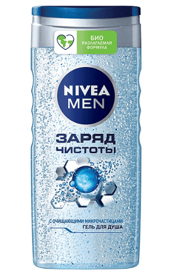 Гель для душу чоловічий Заряд чистоти Nivea 500 мл.
