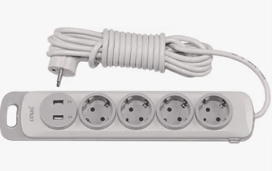 Подовжувач Luxel Nota  4 гнізда 5 м + USB